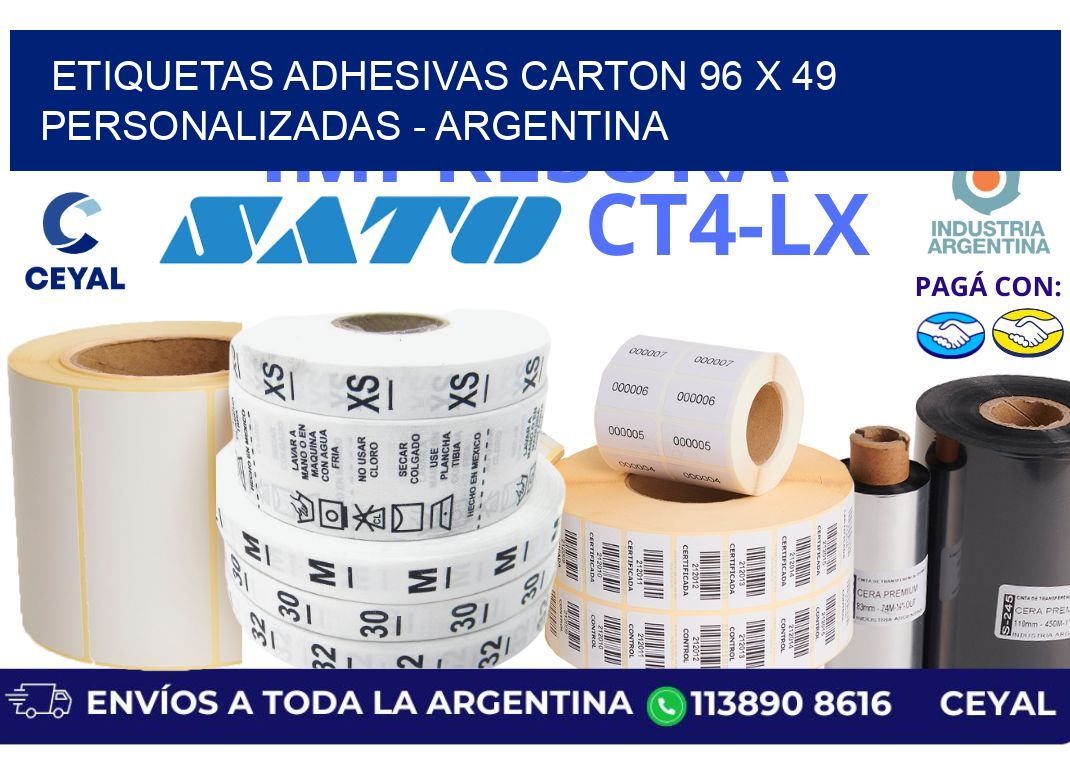 etiquetas adhesivas carton 96 x 49 personalizadas - Argentina