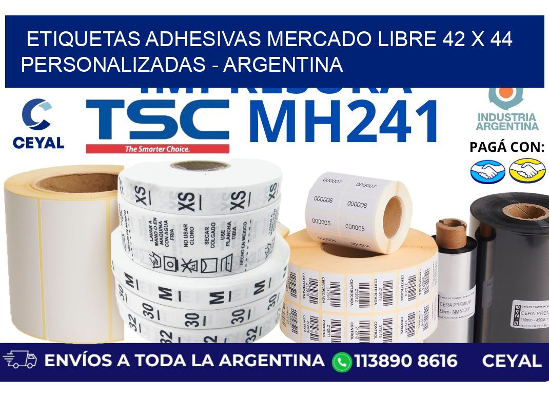 etiquetas adhesivas mercado libre 42 x 44 personalizadas – Argentina