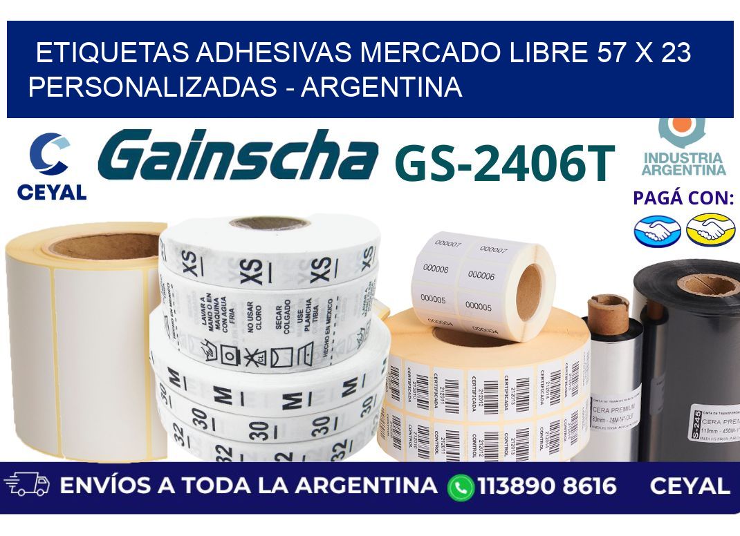 etiquetas adhesivas mercado libre 57 x 23 personalizadas - Argentina