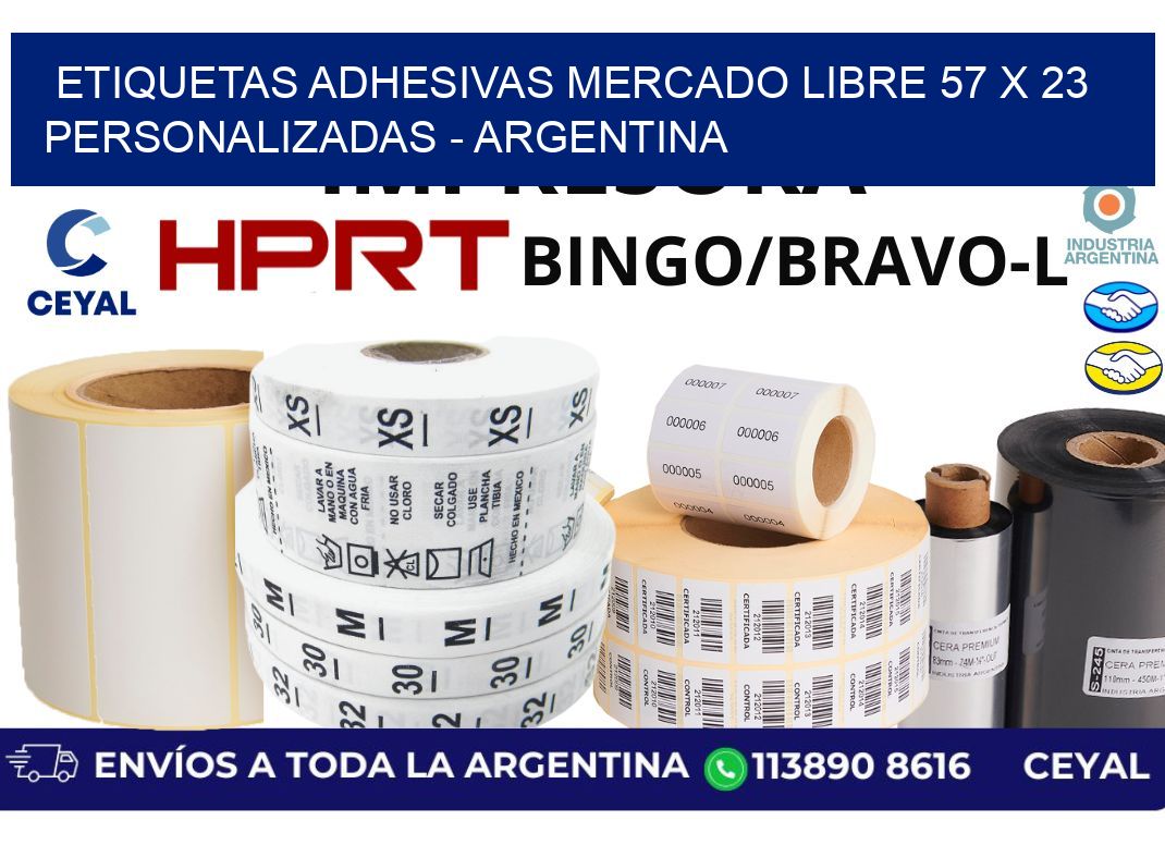 etiquetas adhesivas mercado libre 57 x 23 personalizadas - Argentina