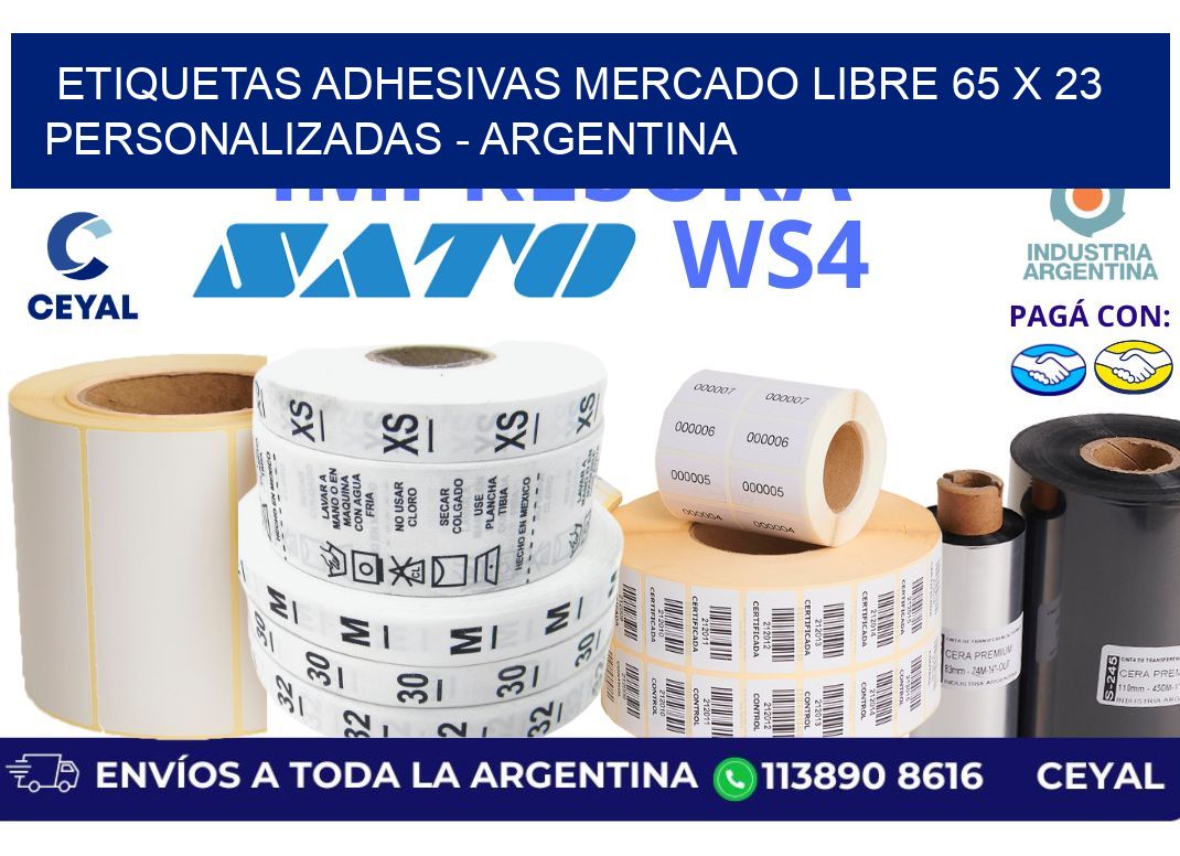etiquetas adhesivas mercado libre 65 x 23 personalizadas – Argentina