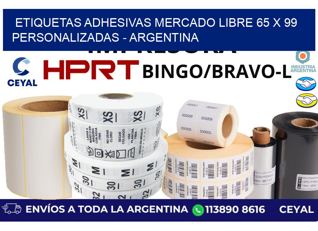 etiquetas adhesivas mercado libre 65 x 99 personalizadas – Argentina