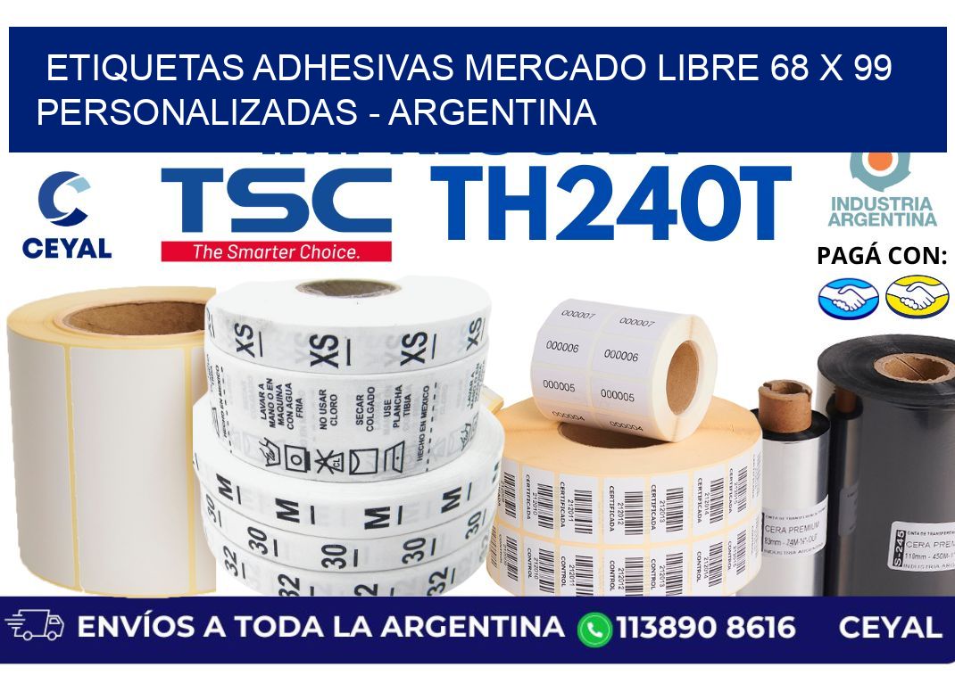etiquetas adhesivas mercado libre 68 x 99 personalizadas – Argentina