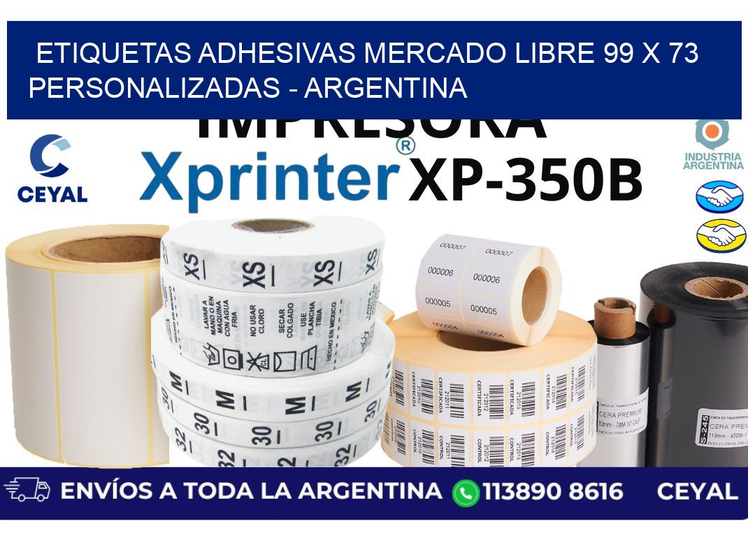 etiquetas adhesivas mercado libre 99 x 73 personalizadas – Argentina