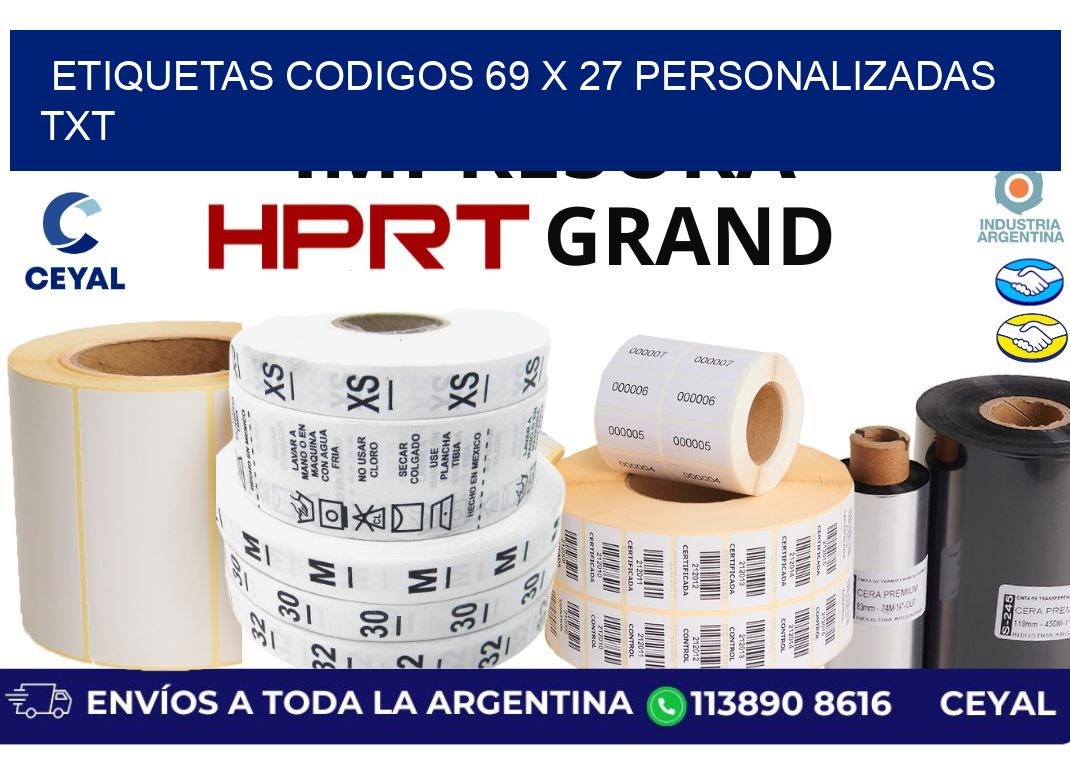 etiquetas codigos 69 x 27 personalizadas txt