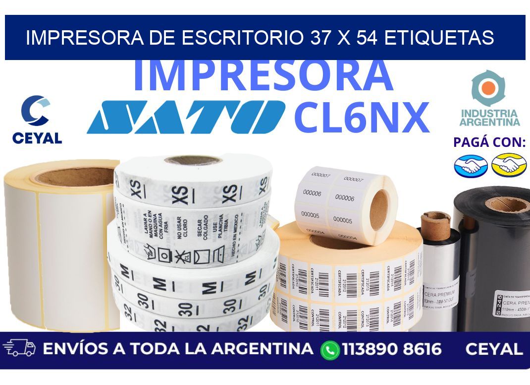 impresora de escritorio 37 x 54 etiquetas