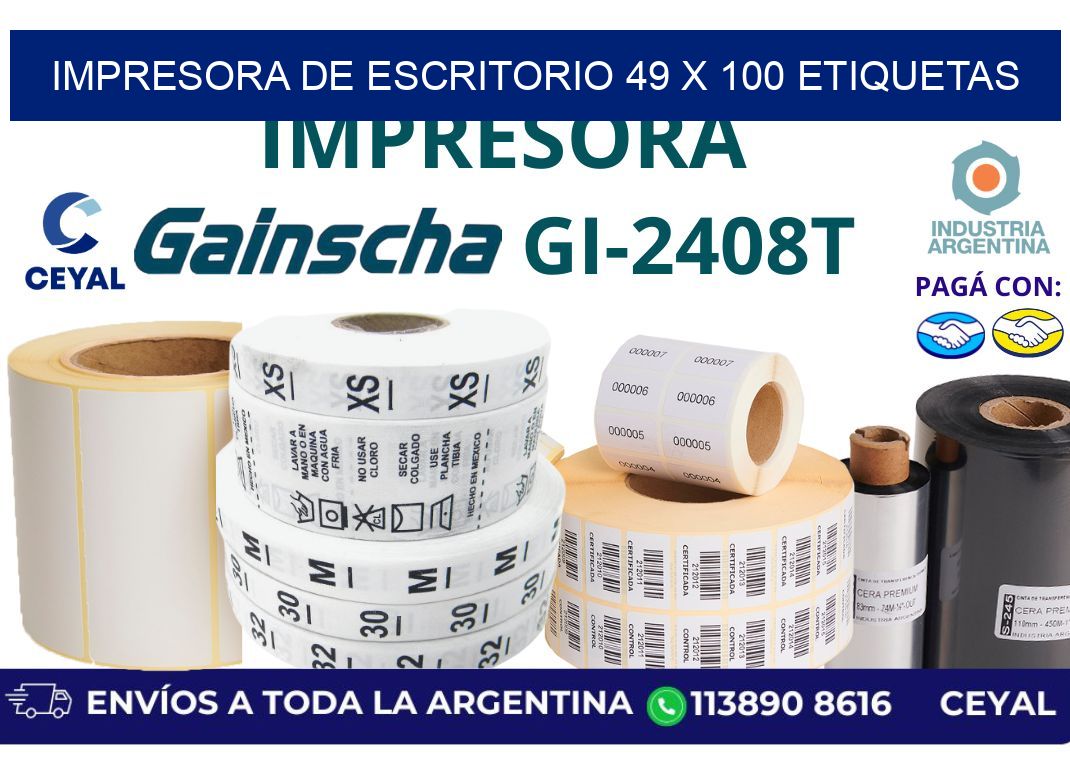 impresora de escritorio 49 x 100 etiquetas