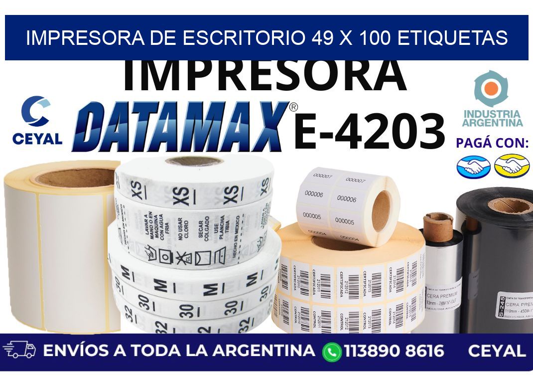 impresora de escritorio 49 x 100 etiquetas