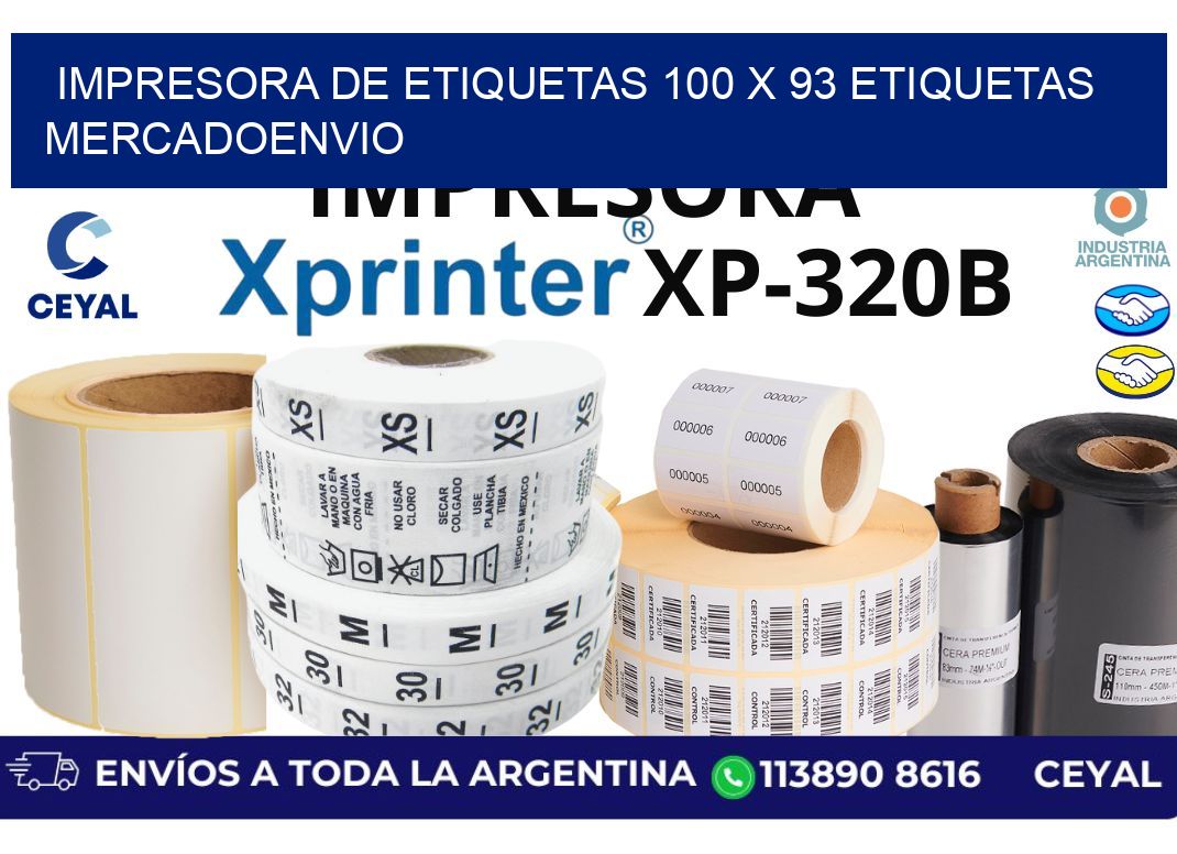impresora de etiquetas 100 x 93 etiquetas mercadoenvio