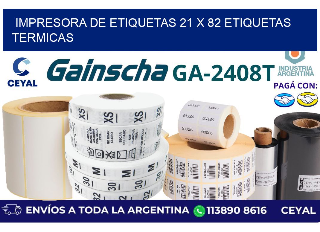 impresora de etiquetas 21 x 82 etiquetas termicas
