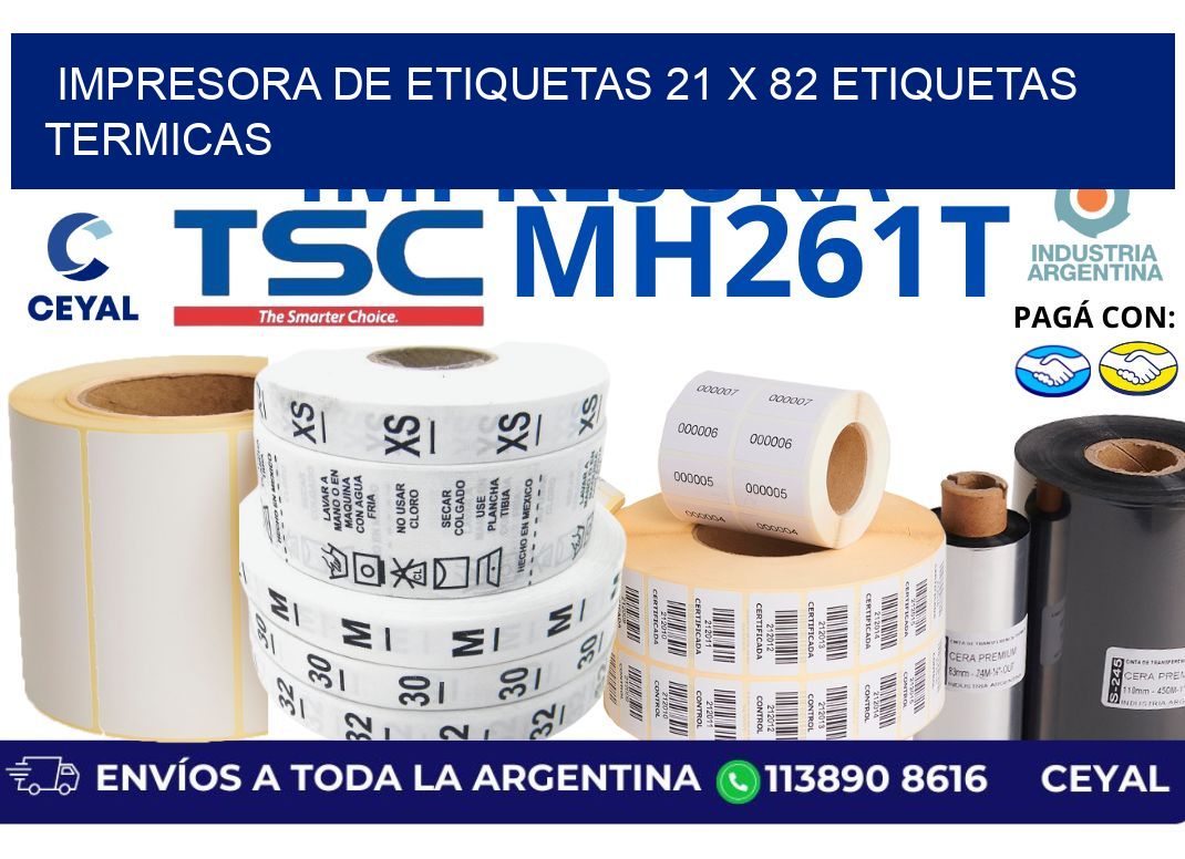 impresora de etiquetas 21 x 82 etiquetas termicas