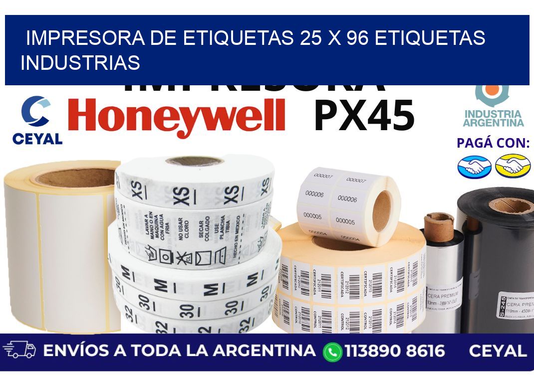 impresora de etiquetas 25 x 96 etiquetas industrias