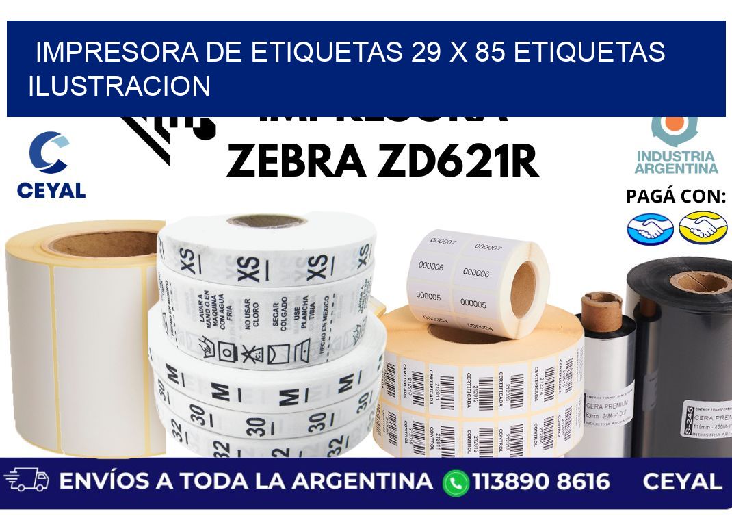 impresora de etiquetas 29 x 85 etiquetas ilustracion