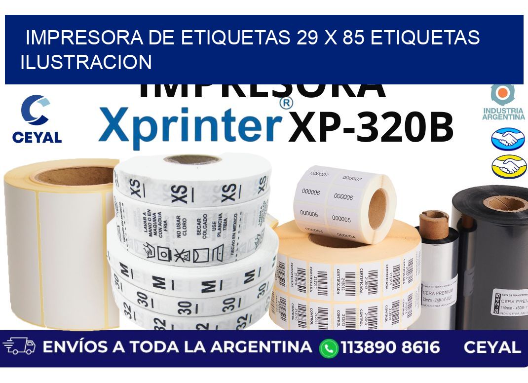 impresora de etiquetas 29 x 85 etiquetas ilustracion
