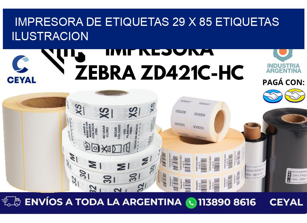 impresora de etiquetas 29 x 85 etiquetas ilustracion