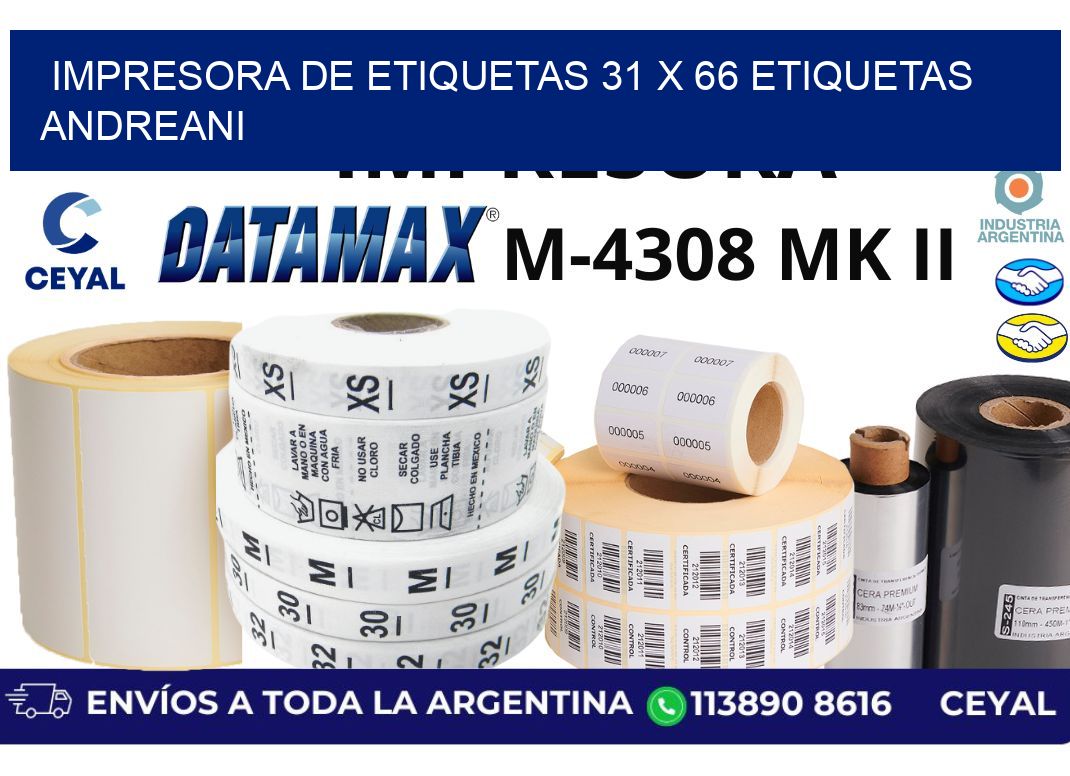 impresora de etiquetas 31 x 66 etiquetas andreani