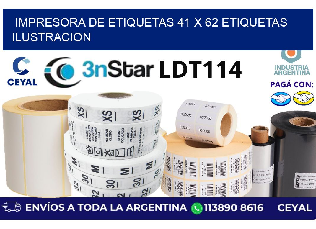 impresora de etiquetas 41 x 62 etiquetas ilustracion
