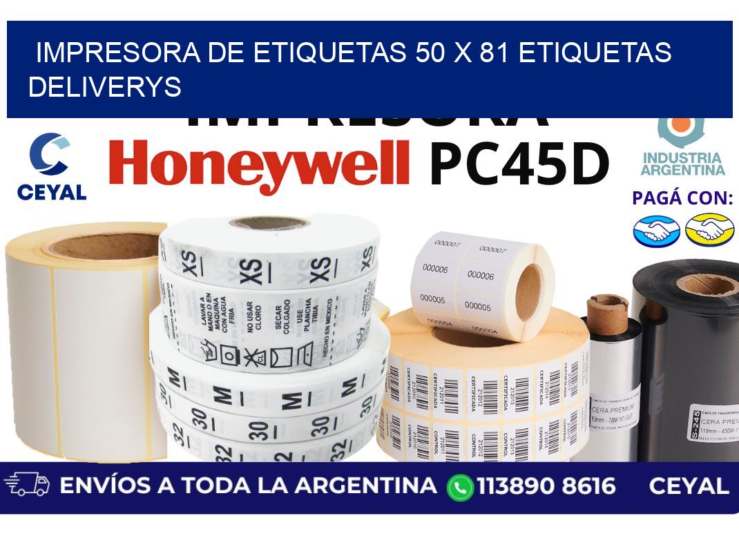 impresora de etiquetas 50 x 81 etiquetas deliverys
