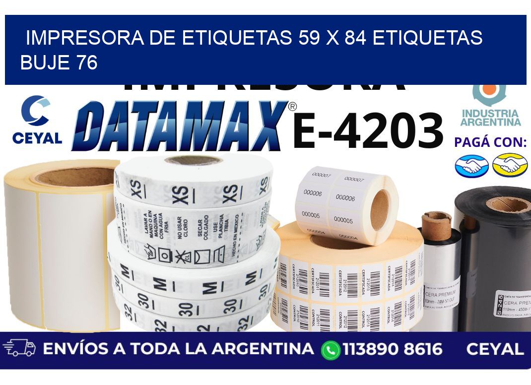 impresora de etiquetas 59 x 84 etiquetas buje 76