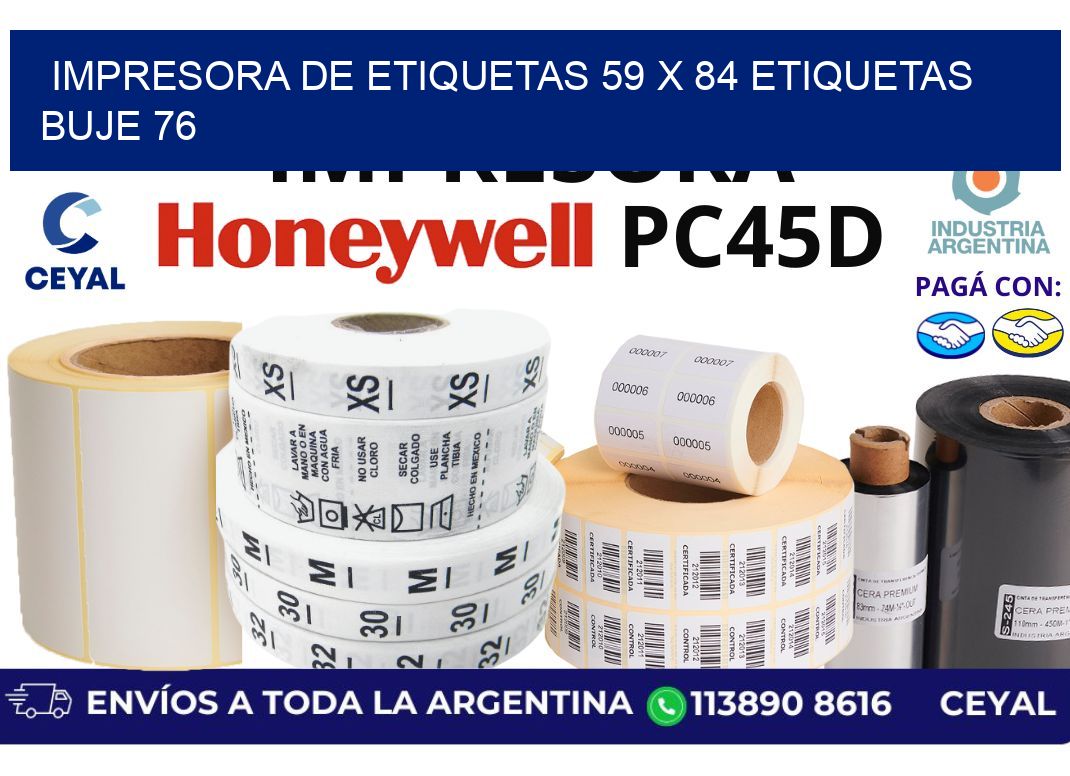 impresora de etiquetas 59 x 84 etiquetas buje 76