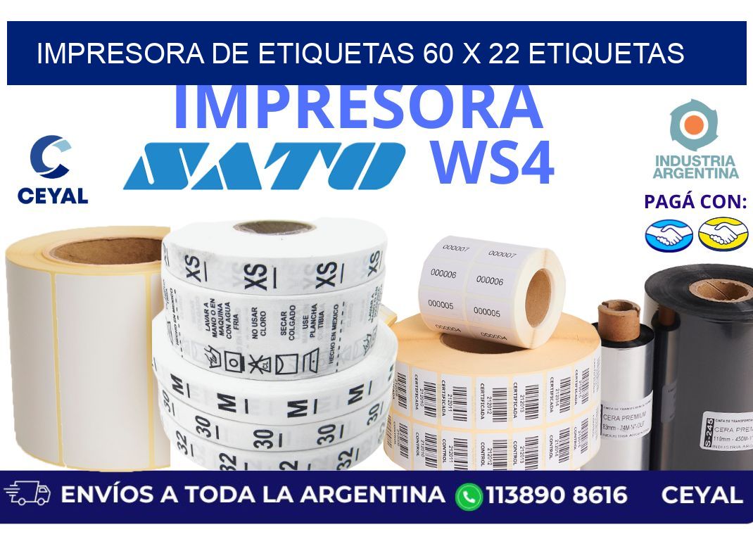 impresora de etiquetas 60 x 22 etiquetas