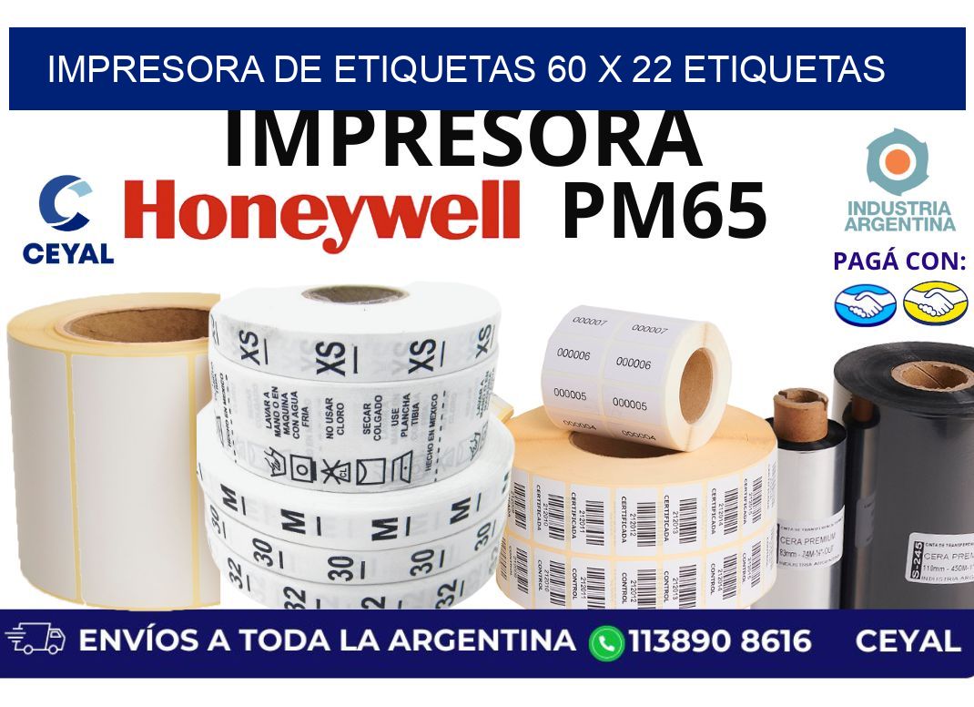 impresora de etiquetas 60 x 22 etiquetas