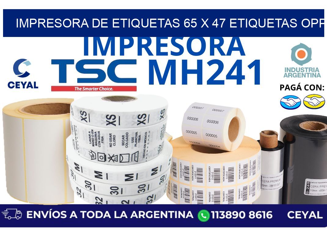 impresora de etiquetas 65 x 47 etiquetas opp
