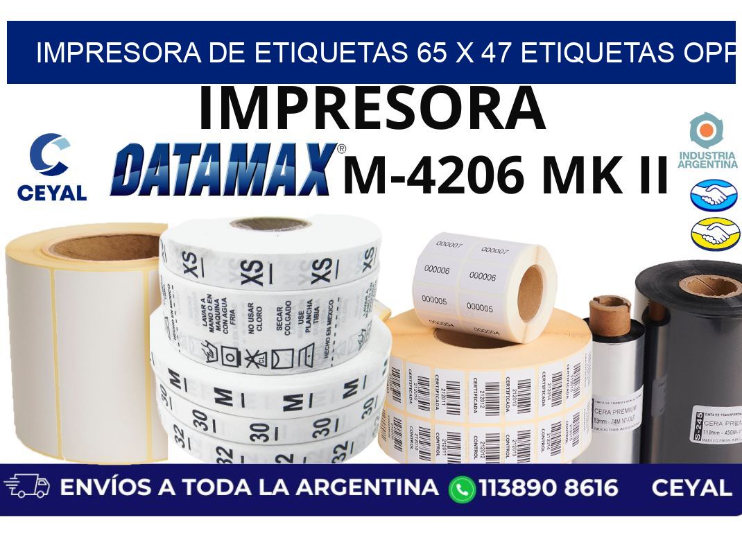impresora de etiquetas 65 x 47 etiquetas opp