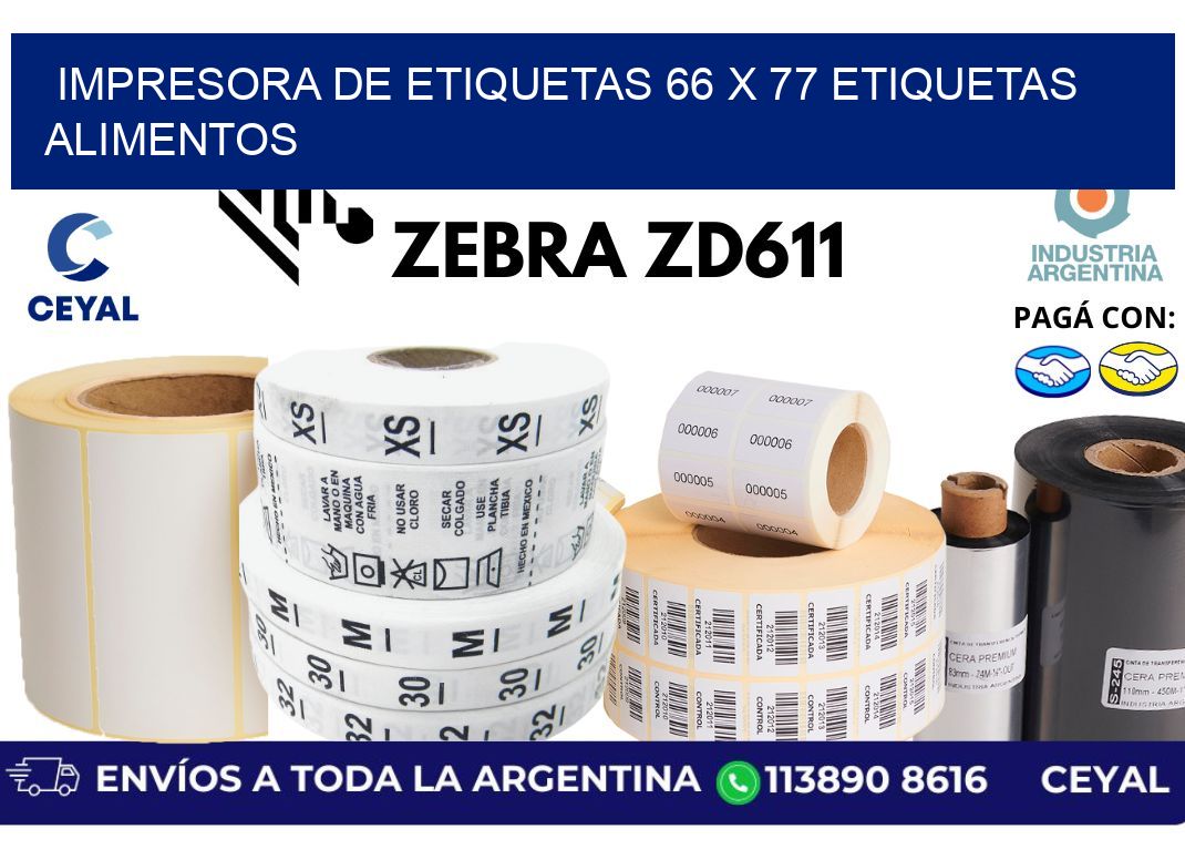 impresora de etiquetas 66 x 77 etiquetas alimentos