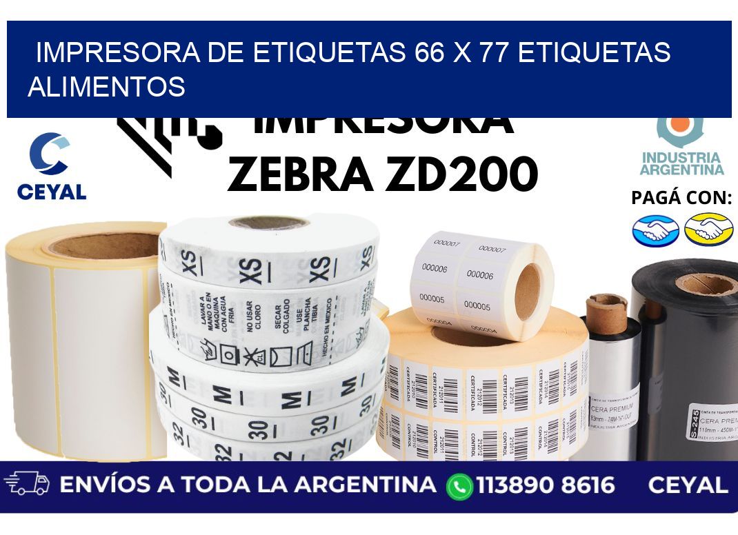 impresora de etiquetas 66 x 77 etiquetas alimentos