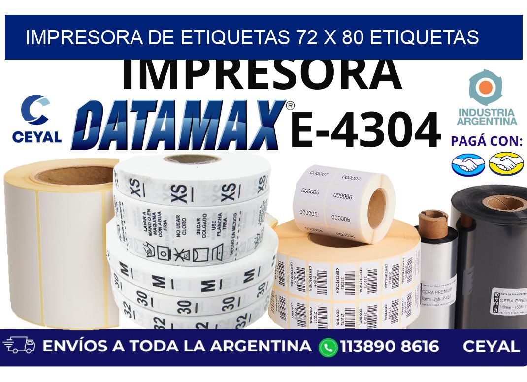 impresora de etiquetas 72 x 80 etiquetas