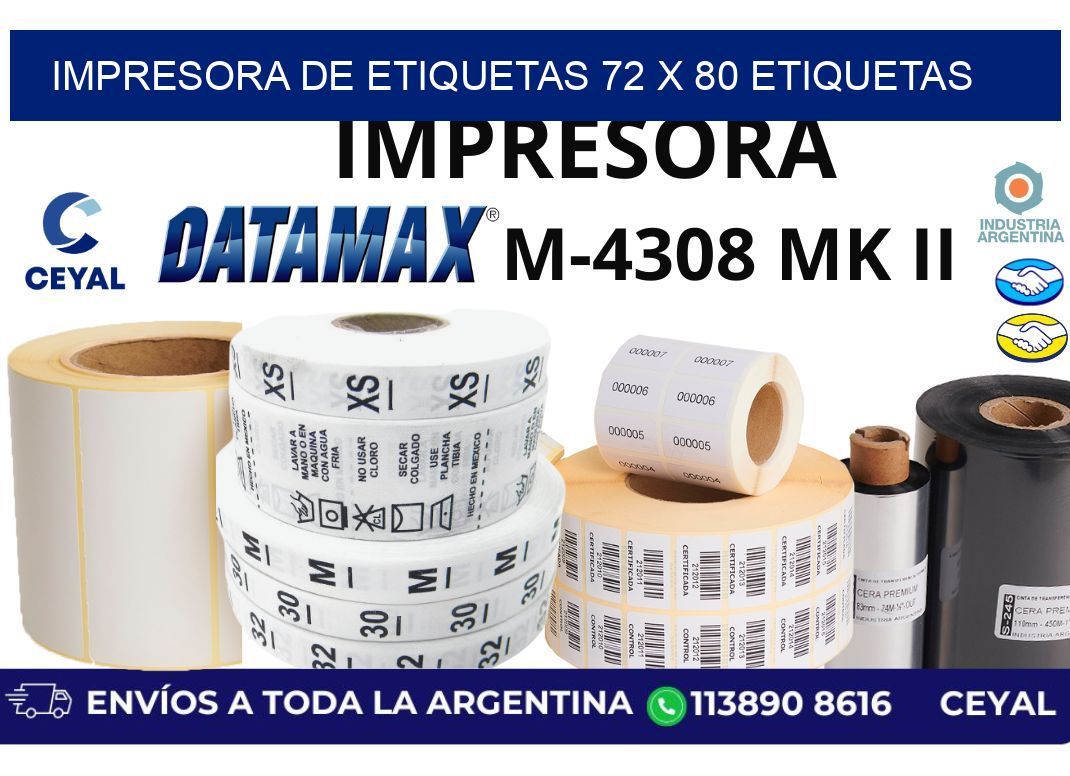 impresora de etiquetas 72 x 80 etiquetas