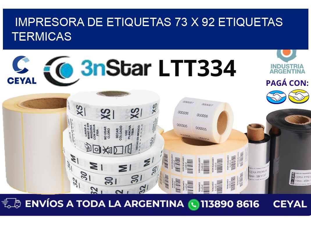 impresora de etiquetas 73 x 92 etiquetas termicas