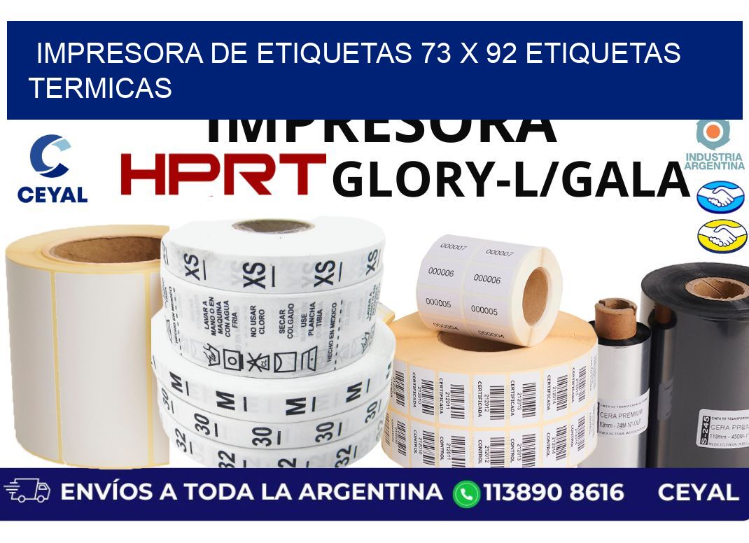 impresora de etiquetas 73 x 92 etiquetas termicas