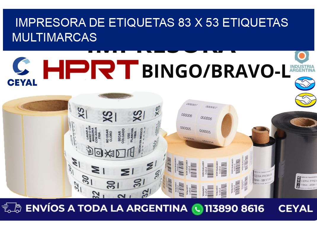 impresora de etiquetas 83 x 53 etiquetas multimarcas