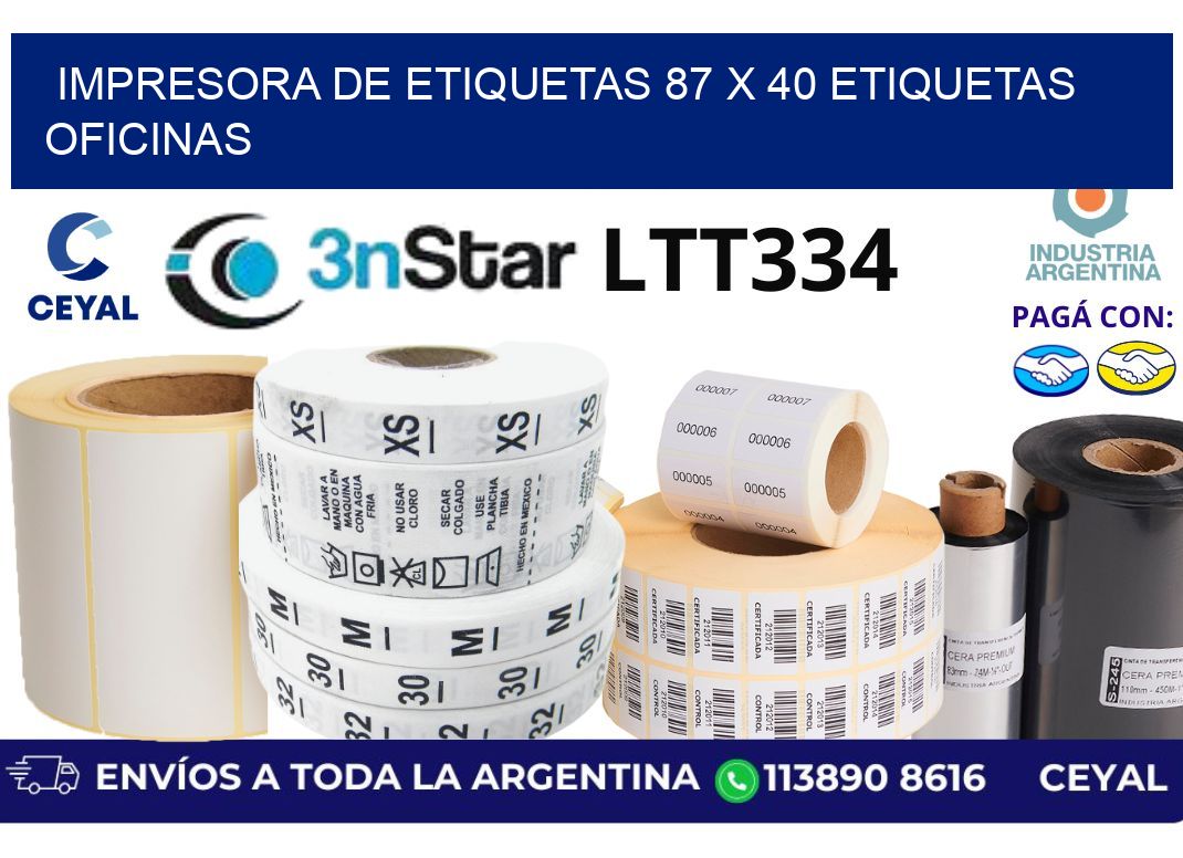 impresora de etiquetas 87 x 40 etiquetas oficinas