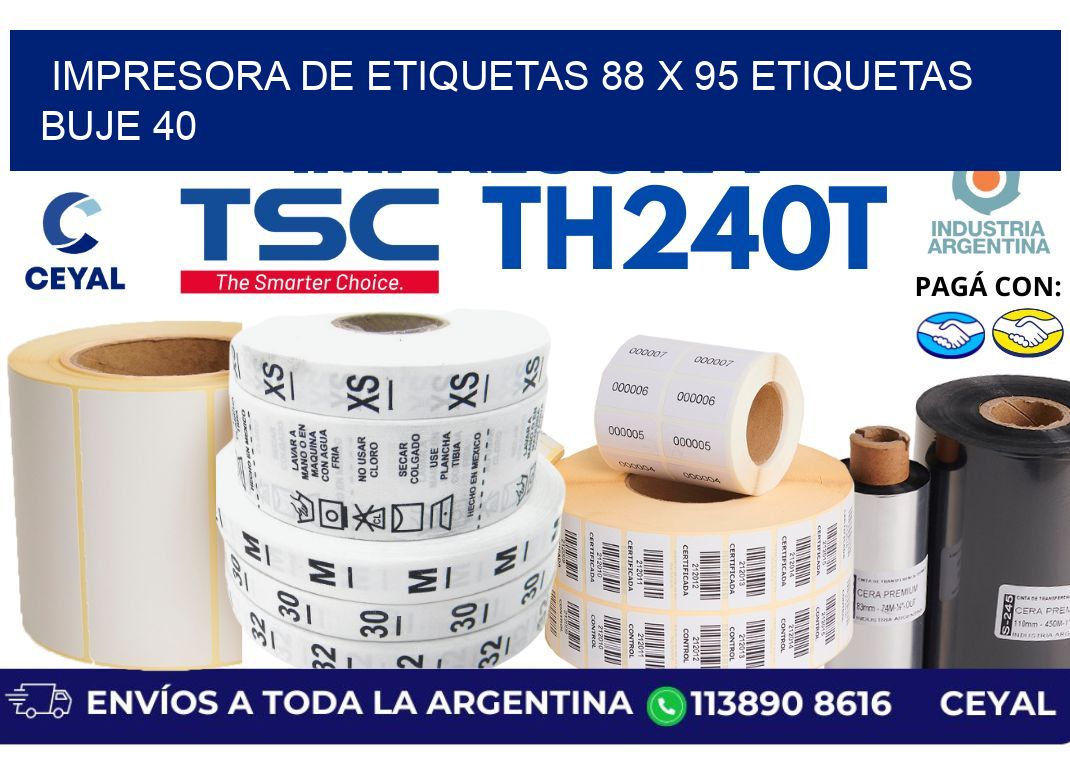 impresora de etiquetas 88 x 95 etiquetas buje 40