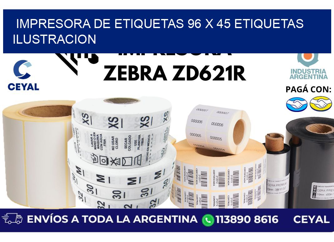 impresora de etiquetas 96 x 45 etiquetas ilustracion