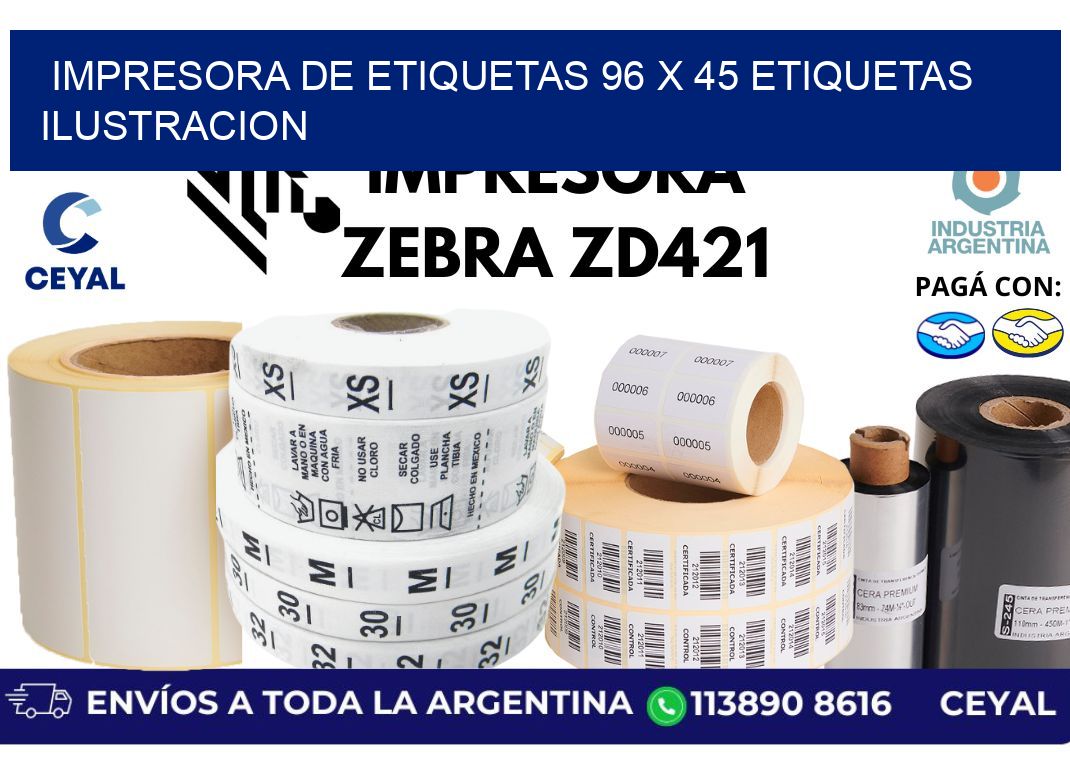 impresora de etiquetas 96 x 45 etiquetas ilustracion