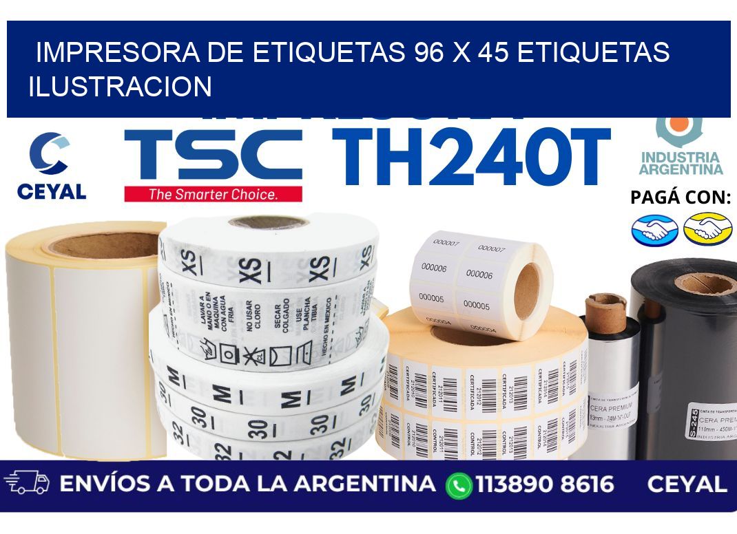 impresora de etiquetas 96 x 45 etiquetas ilustracion