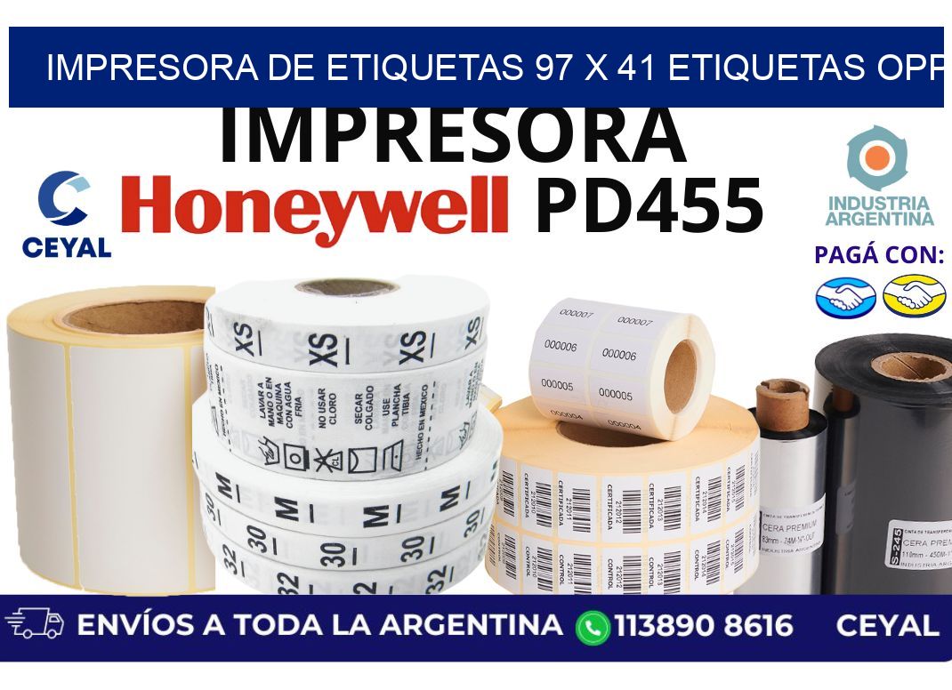impresora de etiquetas 97 x 41 etiquetas opp