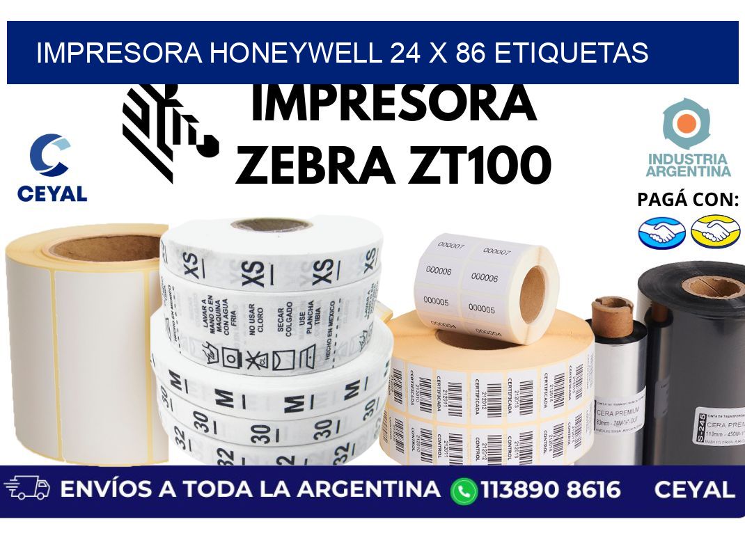 impresora honeywell 24 x 86 etiquetas