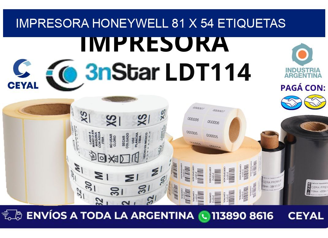 impresora honeywell 81 x 54 etiquetas