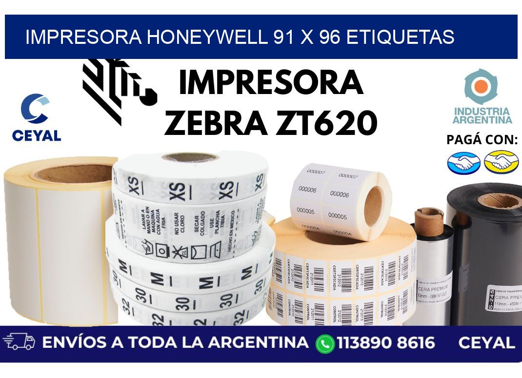 impresora honeywell 91 x 96 etiquetas
