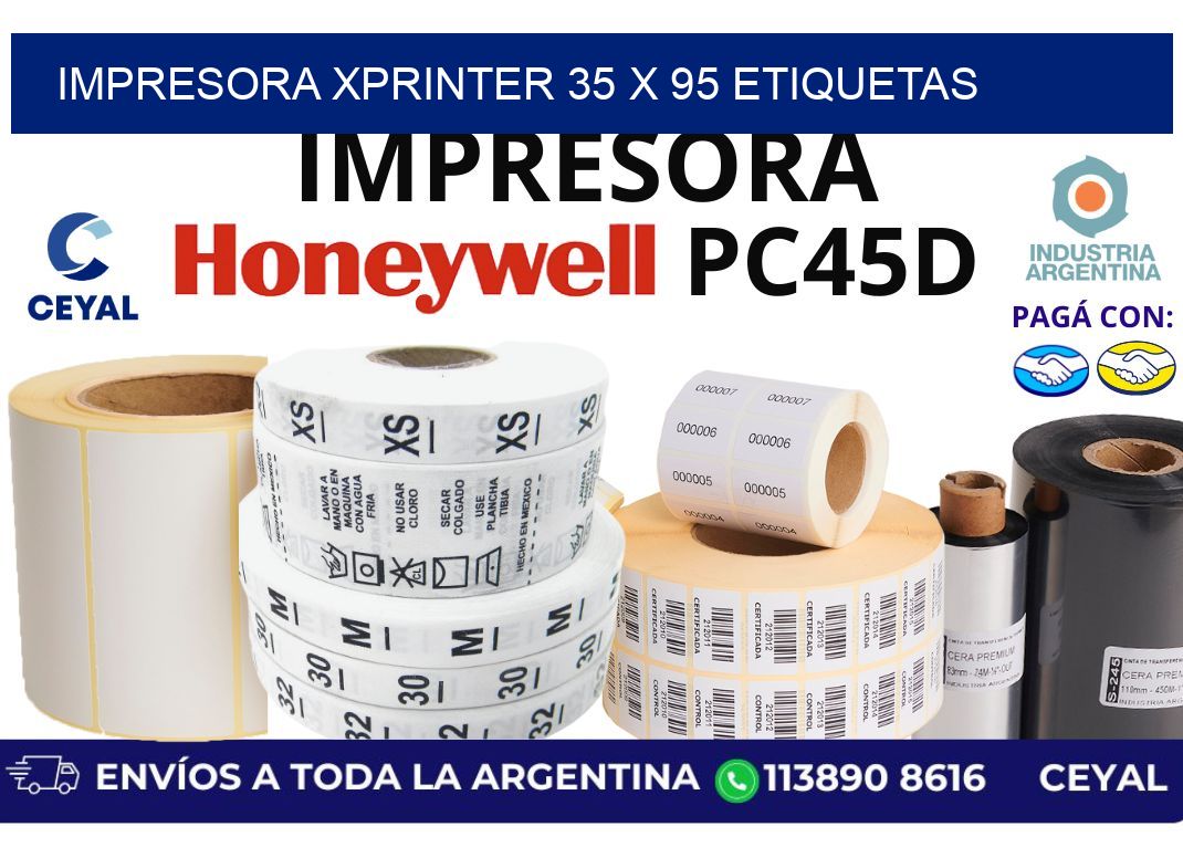 impresora xprinter 35 x 95 etiquetas