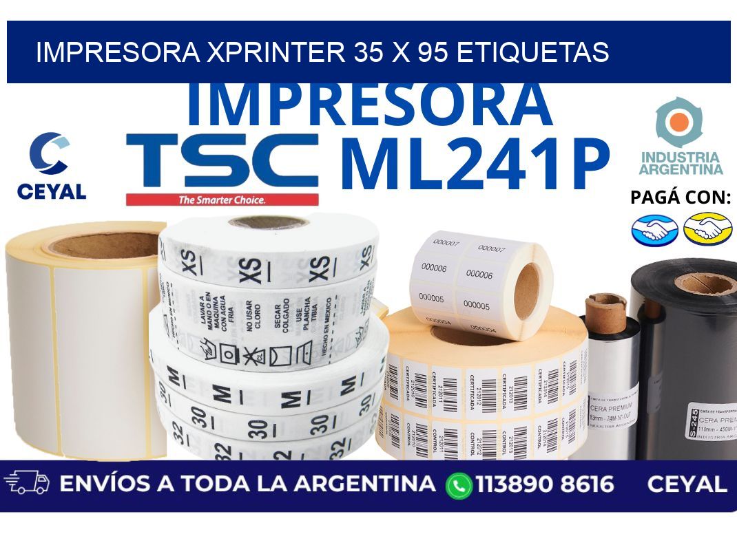impresora xprinter 35 x 95 etiquetas