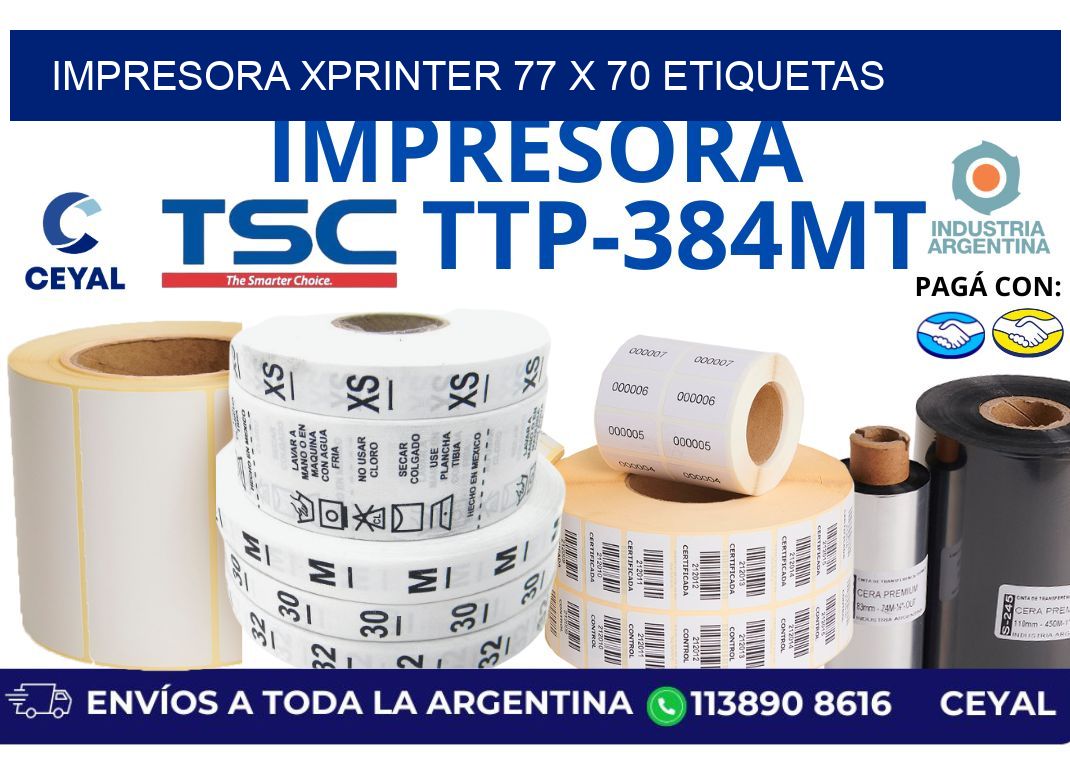impresora xprinter 77 x 70 etiquetas