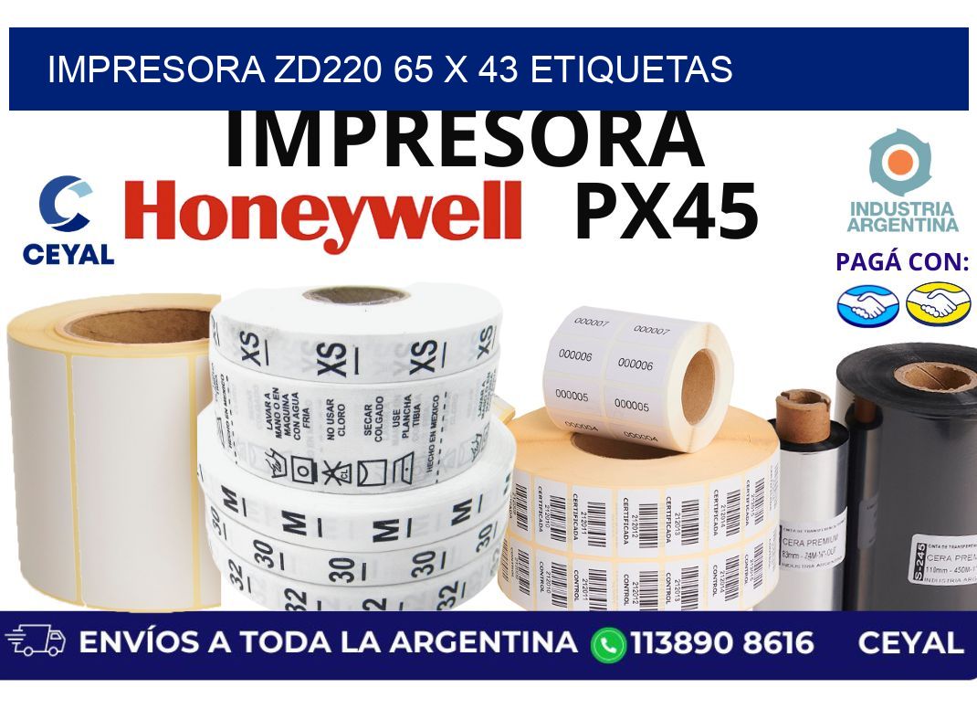 impresora zd220 65 x 43 etiquetas
