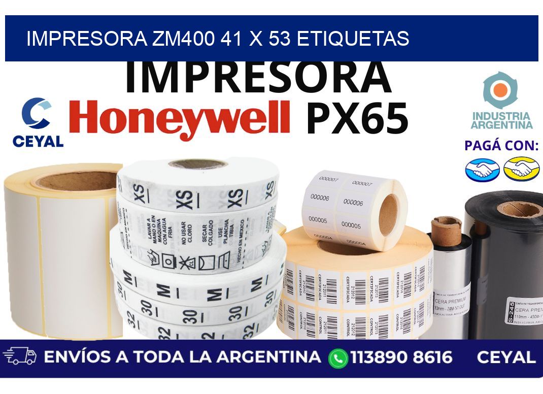 impresora zm400 41 x 53 etiquetas