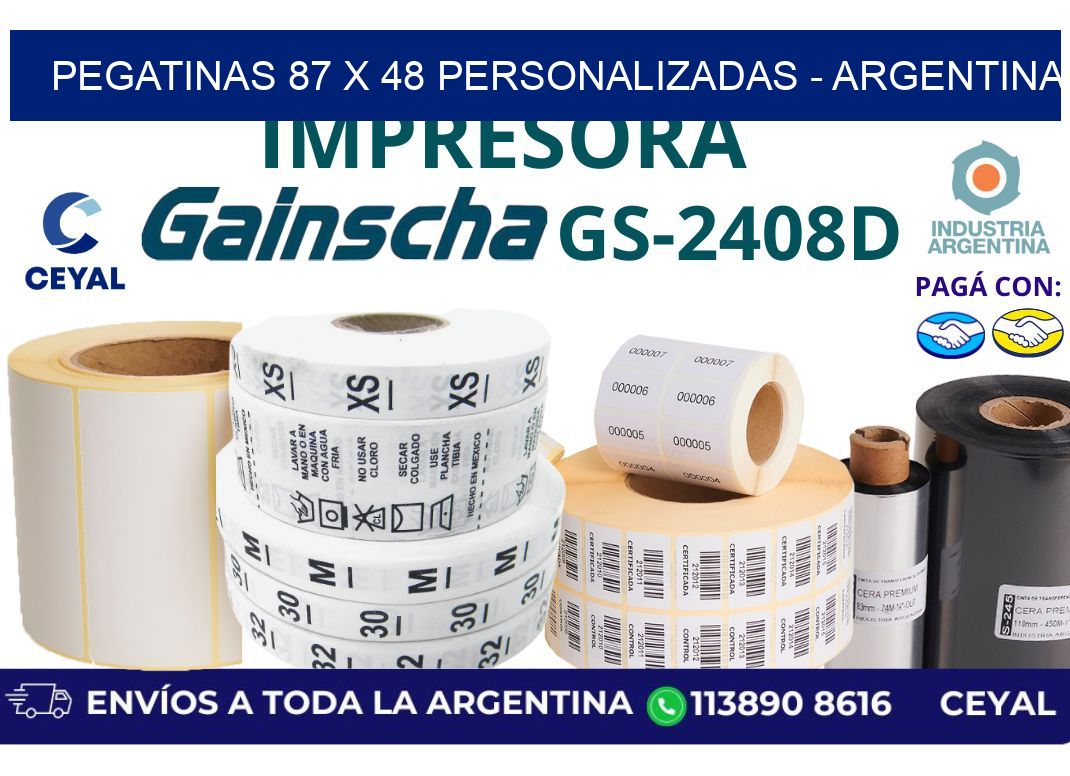 pegatinas 87 x 48 personalizadas - Argentina
